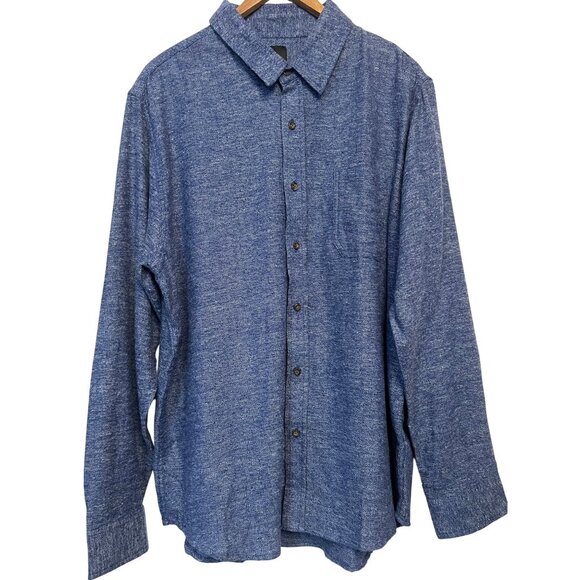 RSQ Mens Blue Long Sleeve Button-Down Shirt XXL 100% Cotton office casual comfy - Picture 1 of 16